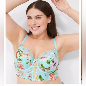 Lane Bryant Cacique Printed Boost Balconette Longline Bra